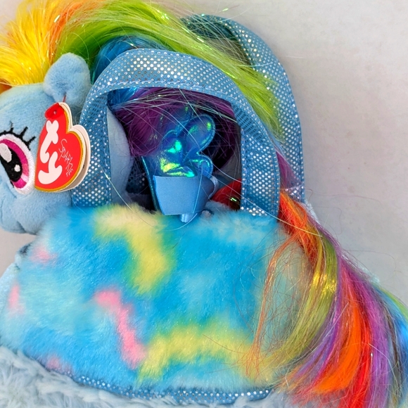 Rainbow Dash Beanie Babies Collection My Little Pony w/ Soft & Fuzzy Carry Purse - Picture 3 of 7